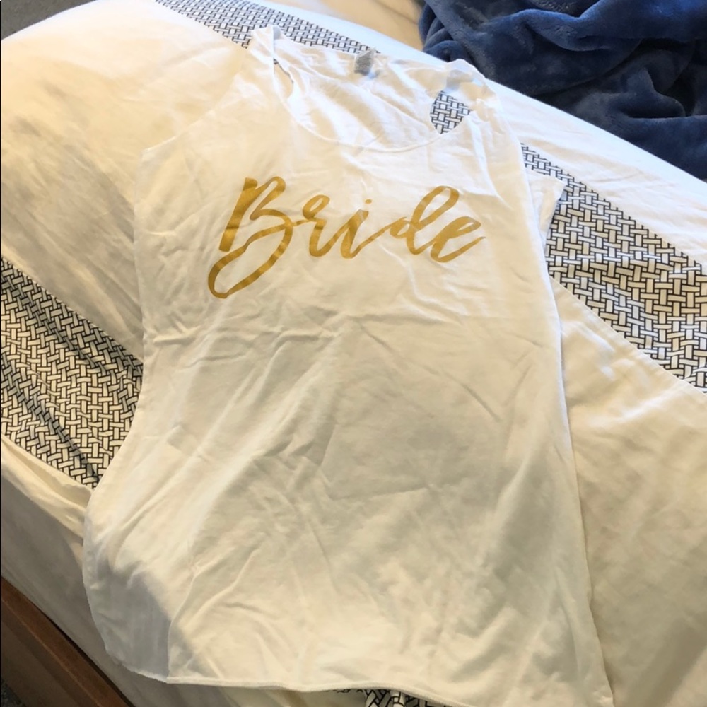 White bride tank top